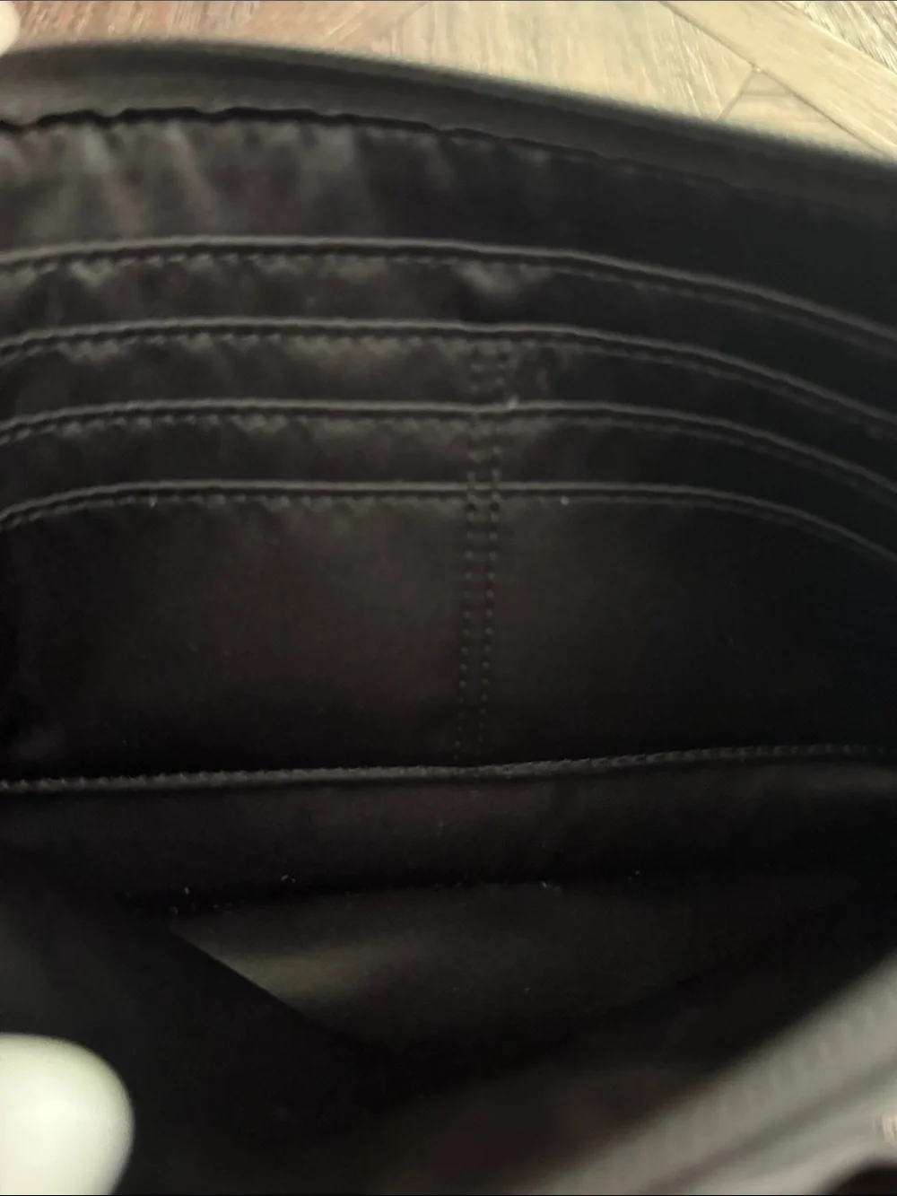 Coach Darcy Bow Wristlet Clutch Black Saffiano Leather Silver Hardware